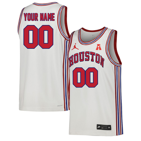 Custom Houston Cougars Name And Number College Basketball Jerseys Stitched-Throwback